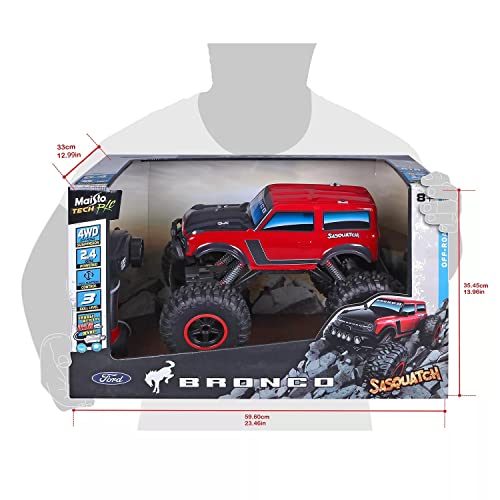 Maisto Ford Bronco Sasquatch 4x4 1:10 Scale Remote Control Vehicle (Red) (Red)